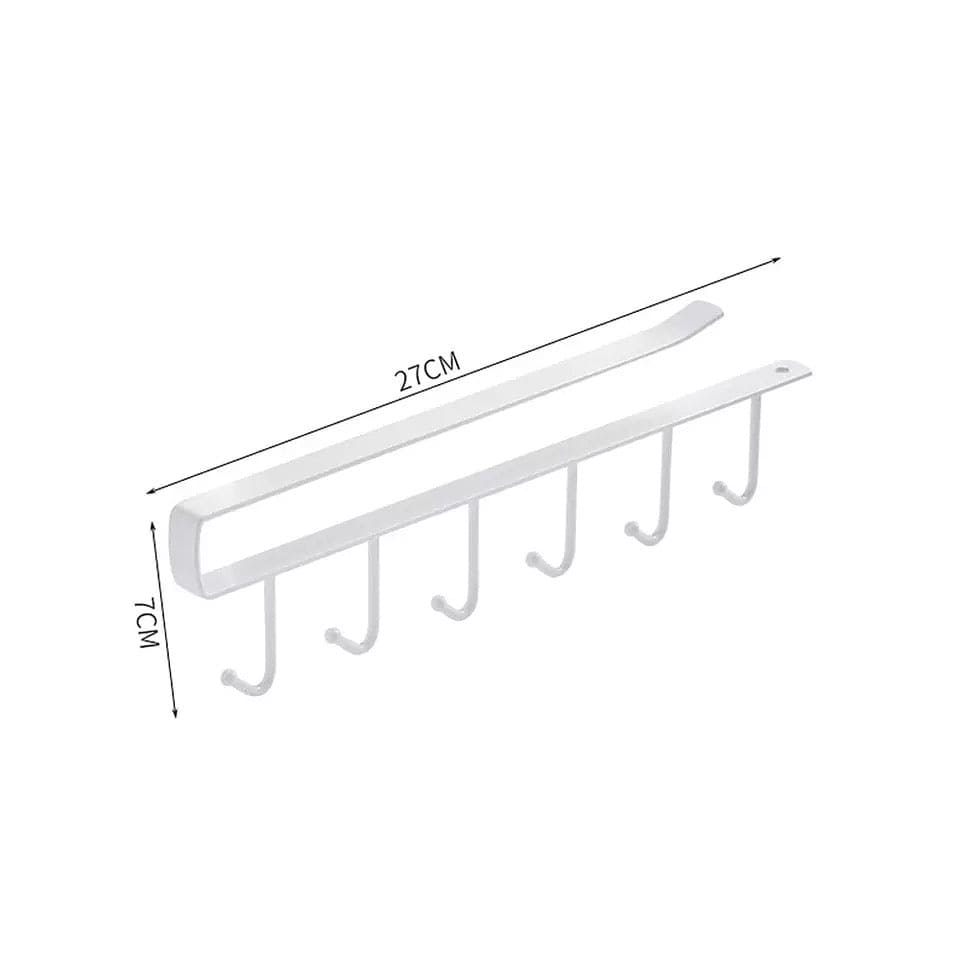 Kitchen Cabinet Hook Hanger, Kitchen Storage Cupboard Hanging Rack, 6 hooks Metal Cabinet Holder, Multifunctional Stuck Board Organizer, Under Cabinet Closet Hook Rack Kitchen Cabinet Hook Hanger, Kitchen Storage Cupboard Hanging Rack, 6 hooks Metal Cabinet Holder, Multifunctional Stuck Board Organizer, Under Cabinet Closet Hook Rack